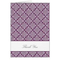 Elegant Phlox Purple Damask Thank You Card cards