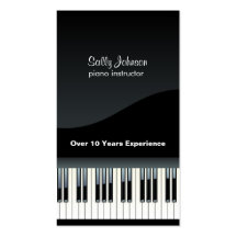 Elegant  Piano Instructor Business Cards