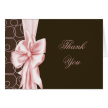 Elegant Pink and Brown Thank You Cards