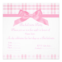 ELEGANT PINK BACHELORETTE INVITATION tartan