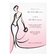 Elegant Pink Bridal Shower Invitations