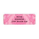 Elegant pink damask return address labels