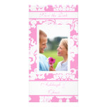 Elegant Pink Damask Save the DateYour Photo Customized Photo Card