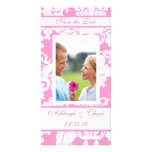 Elegant Pink Damask Save the DateYour Photo Picture Card