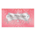 Elegant Pink Damask Swirl Business Card Templates