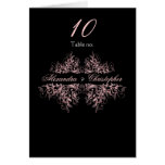 Elegant Pink Flower Swirls Table Number Card