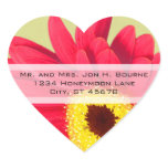 Elegant Pink Gerber Daisy Wedding Stickers