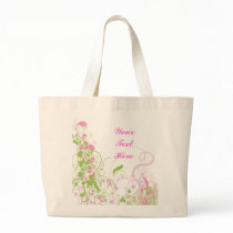 Elegant Pink & Green Florals & Swirls Bags
