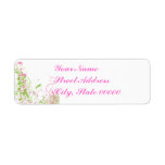 Elegant Pink & Green Florals & Swirls Return Address Labels