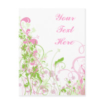 Elegant Pink & Green Florals & Swirls Post Card
