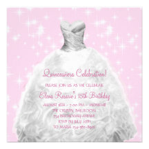 Elegant Pink Princess Quinceanera Invitations