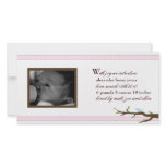 Elegant Pink Ribbon Announcement Photo Cards
