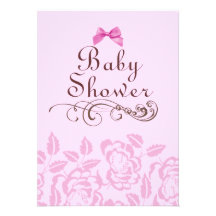 Elegant Pink Rose Baby Shower Invitation