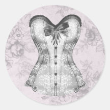 Elegant Pink Rose Corset Stickers