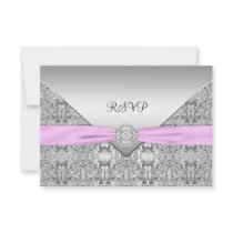 Elegant Pink RSVP Card Personalized Invitation