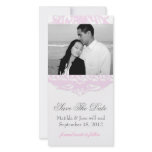 Elegant Pink Save The Date Picture Card