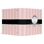 Elegant Pink, White, & Black Binders