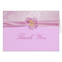 Elegant Pink & Yellow Flower Thank You card