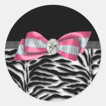 Elegant Pink Zebra Stickers
