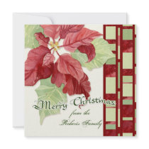 Elegant Poinsettia Christmas Party Invitation