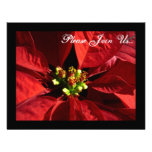 Elegant Poinsettia Holiday Christmas Invitations