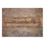 Elegant Pompeii Damask Shimmer Red and Gold Business Card Template