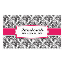Elegant Professional Damask Floral Pattern Salon Business Cards