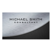 Elegant Professional Modern Metal Silver Black Business Card Templates