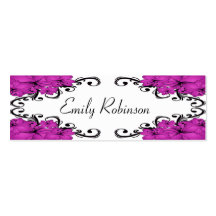 Elegant Purple and Black Flowers Business Card Template