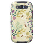 Elegant Purple and Turquoise Floral Leaf Design Galaxy S3 Covers