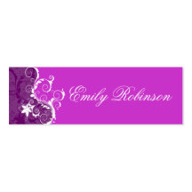 Elegant Purple and White Flowers Business Card Template