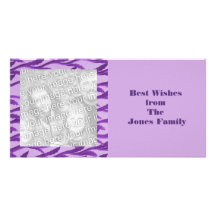elegant purple branches photo greeting card