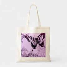 Elegant Purple Butterfly Wedding Shower Canvas Bags