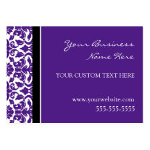 Elegant Purple Damask Business Cards