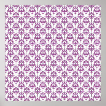 Elegant Purple Damask Pattern Print