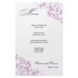Elegant Purple Floral Wedding Menu