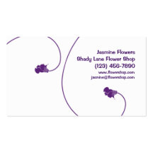 Elegant Purple Flower Swirl Customizable Template Business Cards