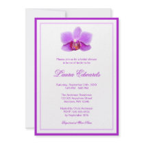 Elegant Purple Orchid Bridal Shower Invites