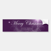 Elegant Purple Sparkle Christmas Bumper Sticker