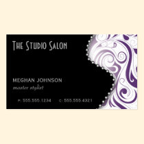 Elegant Purple Swirly Swirl Business Card Template business cards