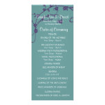 Elegant purple & teal Floral Swirl Wedding Program Custom Invitations