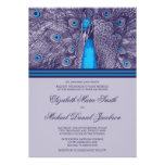 Elegant Purple Teal Peacock Wedding Invitation