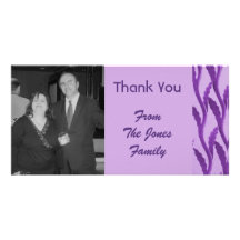 elegant purple Thank You Custom Photo Card