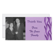 elegant purple Thank You Custom Photo Card
