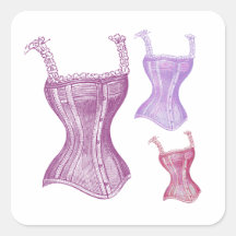 Elegant Purple Victorian Corsets with Lace Straps Sticker