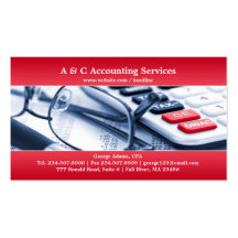 Elegant Red Accounting Business Card