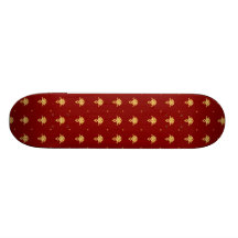 Elegant Red and Gold Damask Skateboard Deck