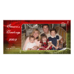 Elegant Red and Green Holiday Photo Card