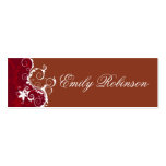 Elegant Red and White Flowers Business Card Template