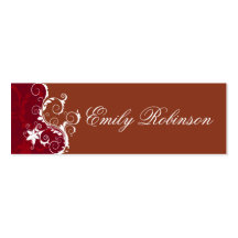 Elegant Red and White Flowers Business Card Template